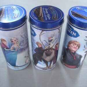 3 Royal Dansk Cookie Tins Disney Frozen Limited Holiday Edition Anna Elsa Kris
